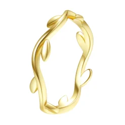 Schlichte Ringe | Hey Happiness Lorbeer Ring Sterlingsilber in Gold