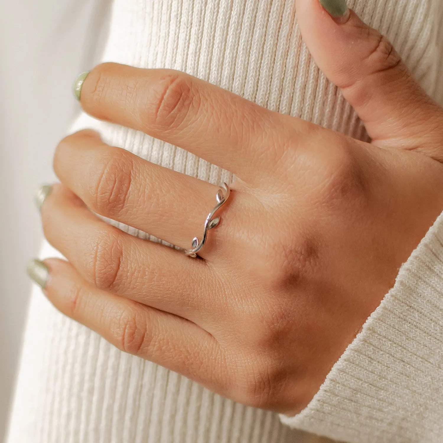 Schlichte Ringe | Hey Happiness Lorbeer Ring Sterlingsilber Silver