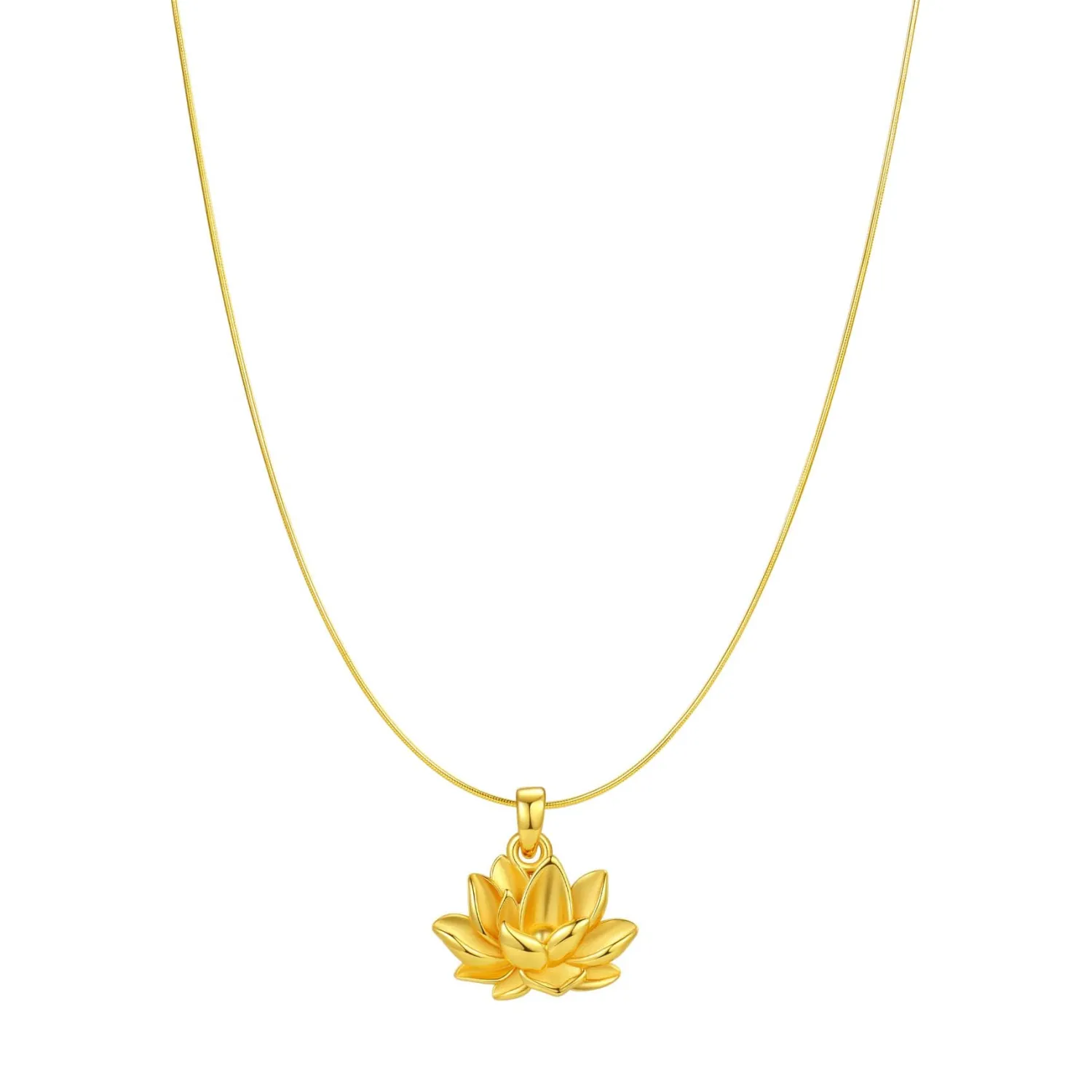 Anhänger | Filigrane Ketten | Hey Happiness Lotus Anhänger Halskette für Ausdauer aus Sterlingsilber