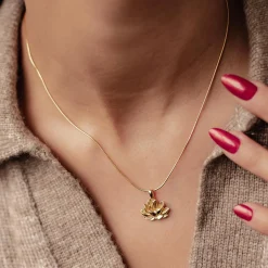 Anhänger | Filigrane Ketten | Hey Happiness Lotus Anhänger Halskette für Ausdauer aus Sterlingsilber