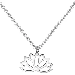 Filigrane Ketten | Hey Happiness Lotus Kette Silberfarbe Silver