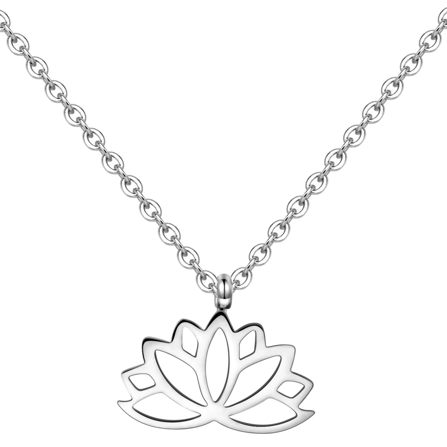 Filigrane Ketten | Hey Happiness Lotus Kette Silberfarbe Silver