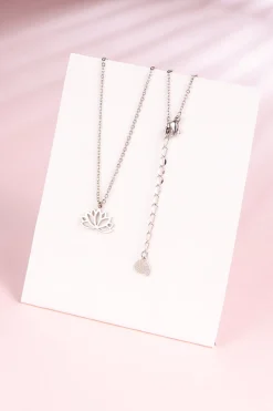 Filigrane Ketten | Hey Happiness Lotus Kette Silberfarbe Silver