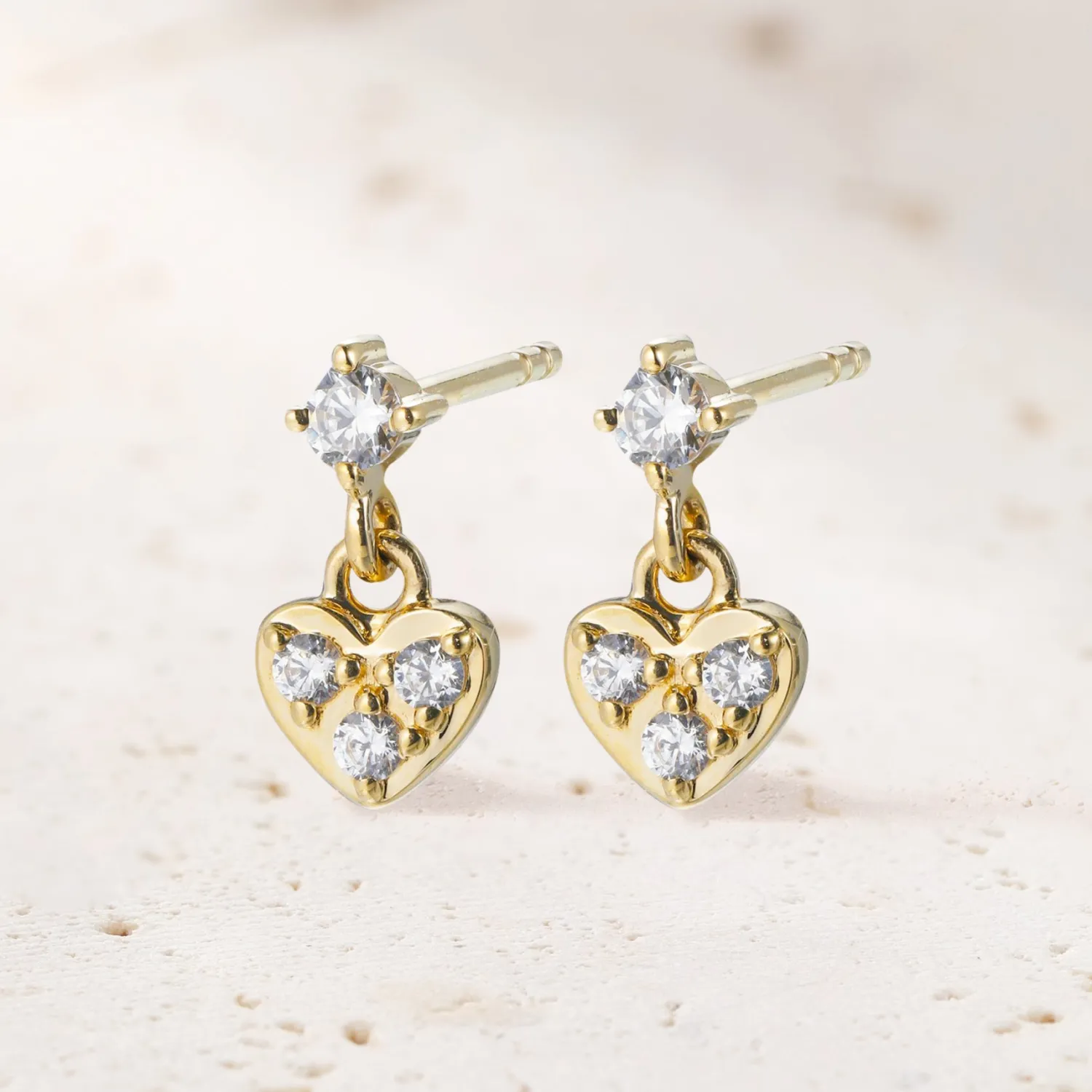 Ohrstecker | Hey Happiness Love Herz Ohrstecker 585 Gold