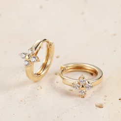Huggie Ohrringe | Hey Happiness Luck Huggie Creolen Ohrringe 14K Gold