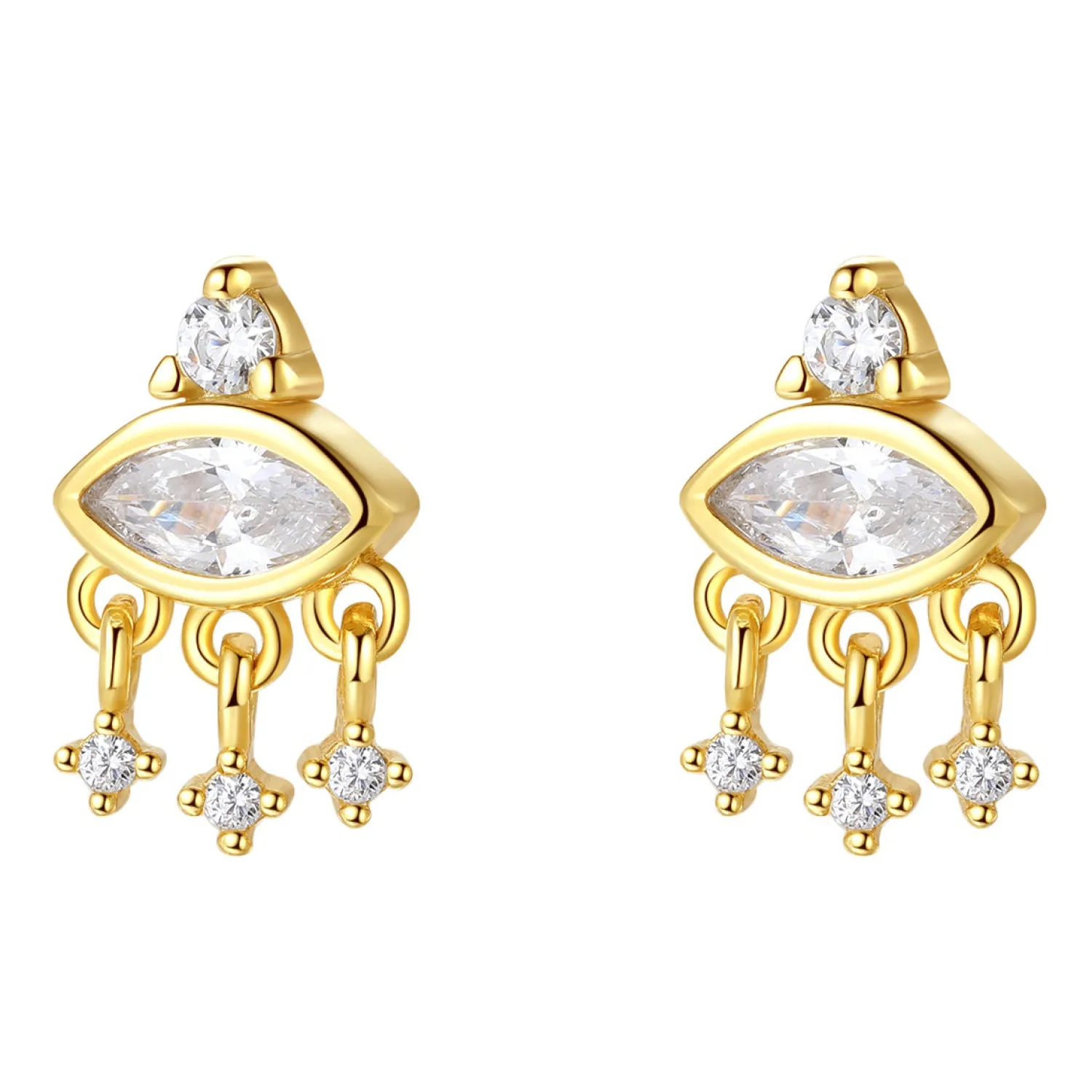 Ohrstecker | Hey Happiness Lucky Eye Ohrstecker Sterlingsilber in Gold