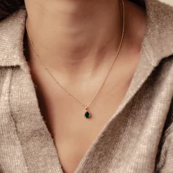 Filigrane Ketten | Hey Happiness Mai Smaragd Geburtsstein Halskette Sterlingsilber