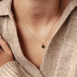 Filigrane Ketten | Hey Happiness Mai Smaragd Geburtsstein Halskette Sterlingsilber