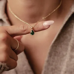 Filigrane Ketten | Hey Happiness Mai Smaragd Geburtsstein Halskette Sterlingsilber