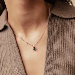 Filigrane Ketten | Hey Happiness Mai Smaragd Geburtsstein Halskette Sterlingsilber
