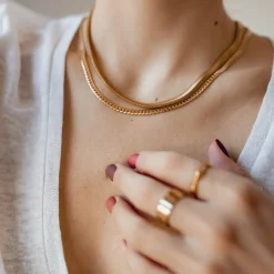 Statement Ketten | Hey Happiness Massive Schlangenkette in Gold