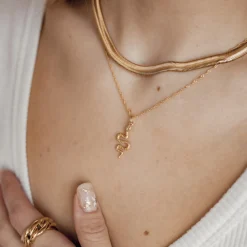 Statement Ketten | Hey Happiness Massive Schlangenkette in Gold