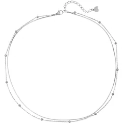 Filigrane Ketten | Hey Happiness Mehrreihige Kette Kügelchen Silber Silver