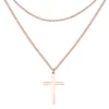 Filigrane Ketten | Hey Happiness Mehrreihige Kette Kreuz in Rosegold Rose Gold