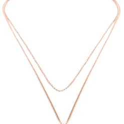 Filigrane Ketten | Hey Happiness Mehrreihige Kette Kreuz in Rosegold Rose Gold