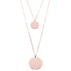 Filigrane Ketten | Hey Happiness Mehrreihige Kette mit Kreis Anhängern in Rosegold Rose Gold