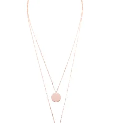 Filigrane Ketten | Hey Happiness Mehrreihige Kette mit Kreis Anhängern in Rosegold Rose Gold