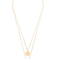 Filigrane Ketten | Hey Happiness Mehrreihige Kette mit Kreis Anhängern in farbe Gold