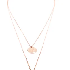 Filigrane Ketten | Hey Happiness Mehrreihige Kette mit Kreis Anhängern in Rosegold Rose Gold