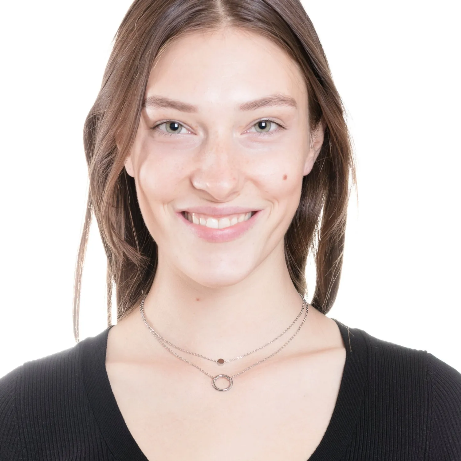 Filigrane Ketten | Hey Happiness Mehrreihige Kreis Kette in Silber Silver