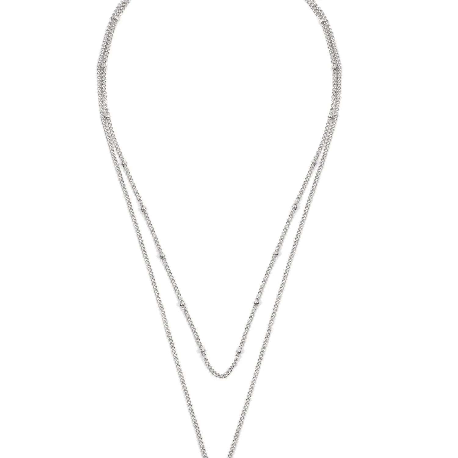 Choker Ketten | Filigrane Ketten | Hey Happiness Mehrreihige Kreis Kette in Silberfarbe Silver