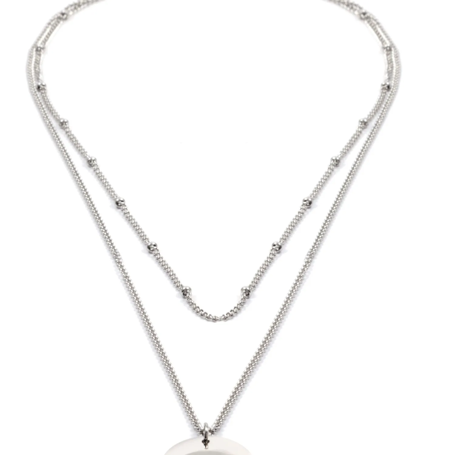 Choker Ketten | Filigrane Ketten | Hey Happiness Mehrreihige Kreis Kette in Silberfarbe Silver