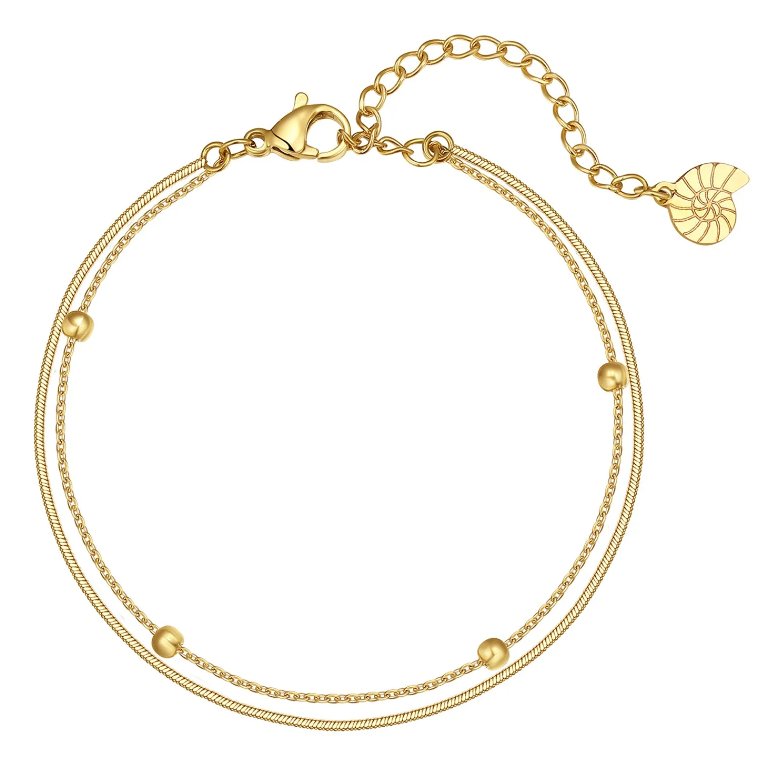 Ketten Armbänder | Hey Happiness Mehrreihiges Armband Kügelchen Gold