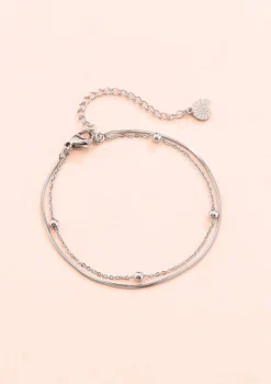 Ketten Armbänder | Hey Happiness Mehrreihiges Armband Kügelchen Silber Silver