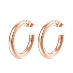 Creolen | Hey Happiness Mittelgroße Runde Creolen in Rosegold Rose Gold