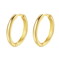 Creolen | Hey Happiness Mittelgroße Schlichte Creolen Sterlingsilber in Gold