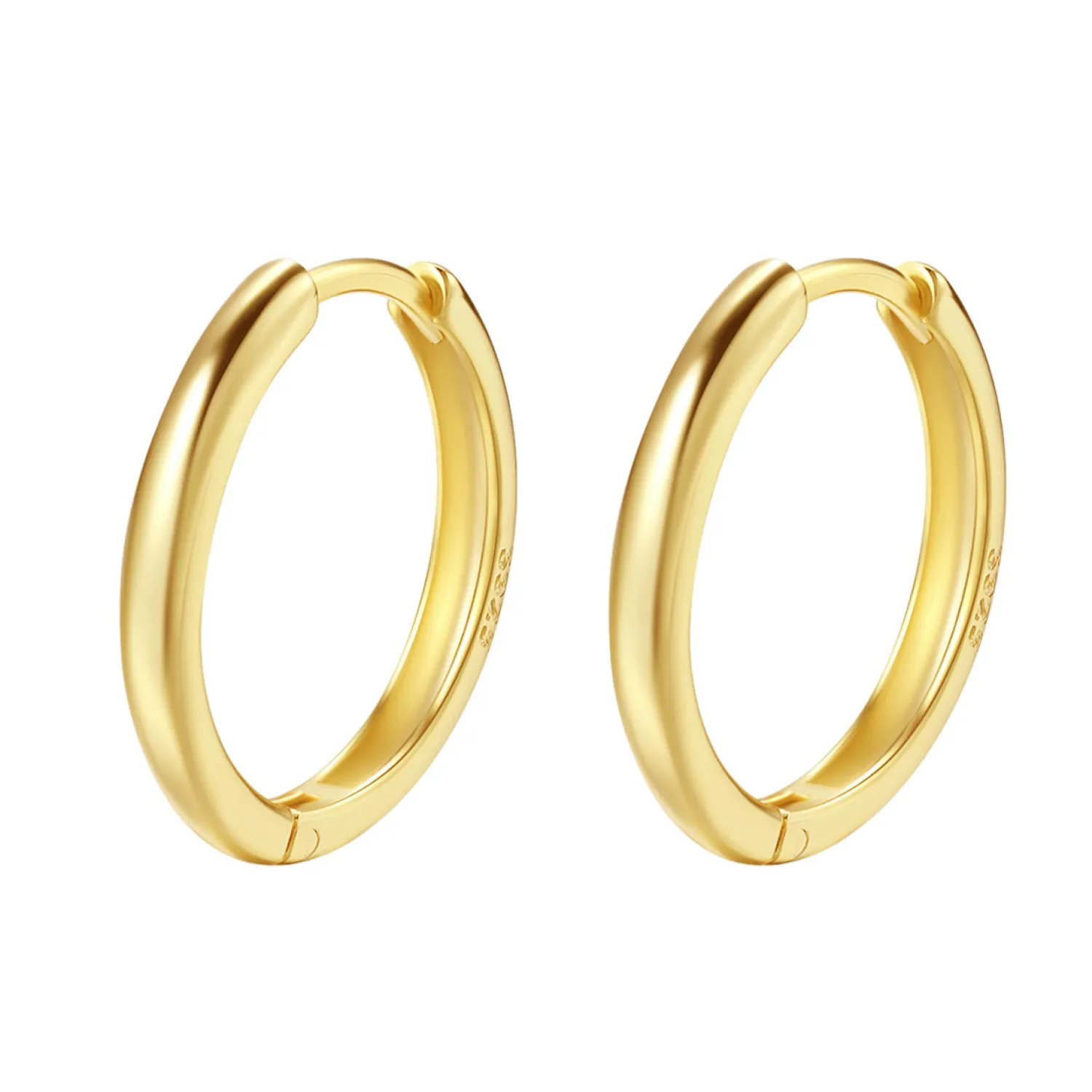 Creolen | Hey Happiness Mittelgroße Schlichte Creolen Sterlingsilber in Gold
