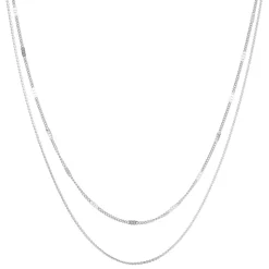 Filigrane Ketten | Hey Happiness Mix von Kabelkette und Kugelkette in Silber Silver