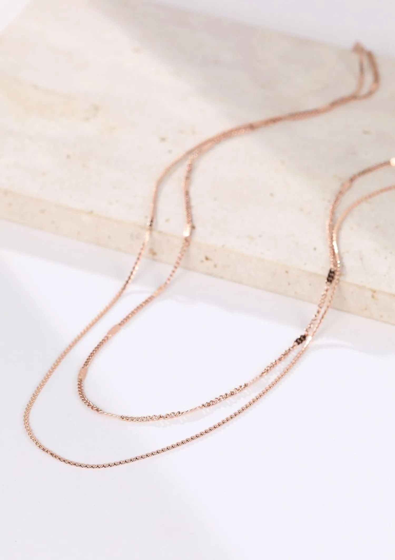 Filigrane Ketten | Hey Happiness Mix von Kabelkette und Kugelkette in Rosegold Rose Gold