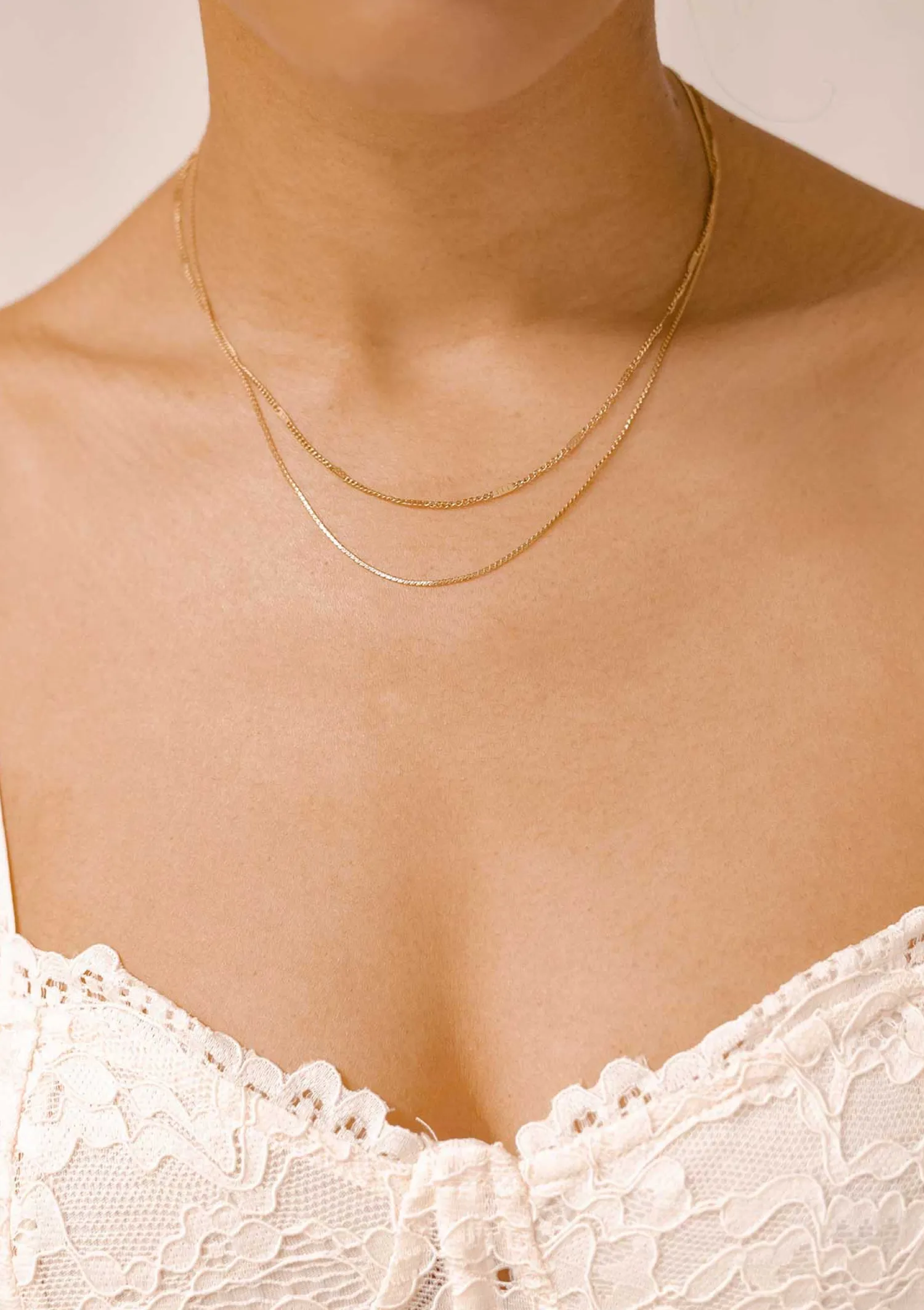 Filigrane Ketten | Hey Happiness Mix von Kabelkette und Kugelkette in Gold