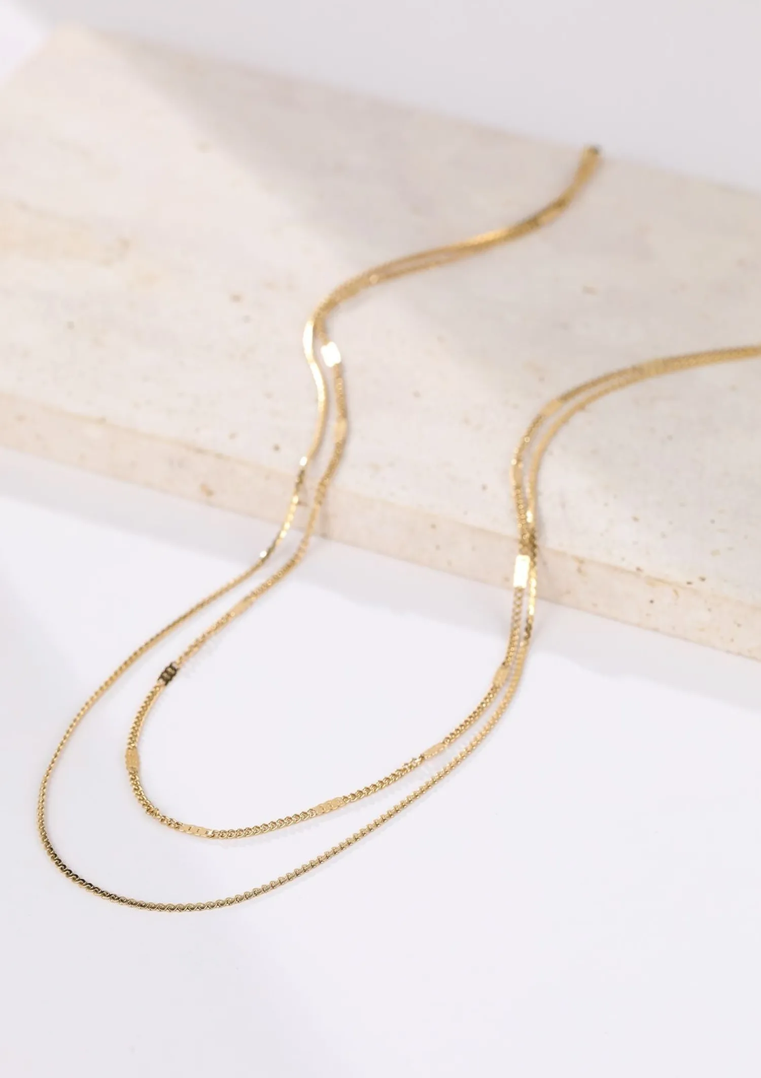 Filigrane Ketten | Hey Happiness Mix von Kabelkette und Kugelkette in Gold