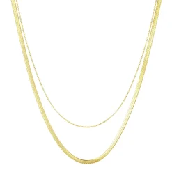 Filigrane Ketten | Hey Happiness Mix von Schlangenkette und Kabelkette in Gold