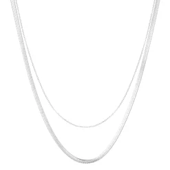 Filigrane Ketten | Hey Happiness Mix von Schlangenkette und Kabelkette in Silber Silver