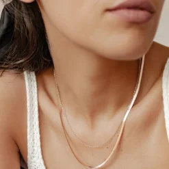 Filigrane Ketten | Hey Happiness Mix von Schlangenkette und Kabelkette in Rosegold Rose Gold