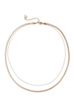 Filigrane Ketten | Hey Happiness Mix von Schlangenkette und Kabelkette in Rosegold Rose Gold