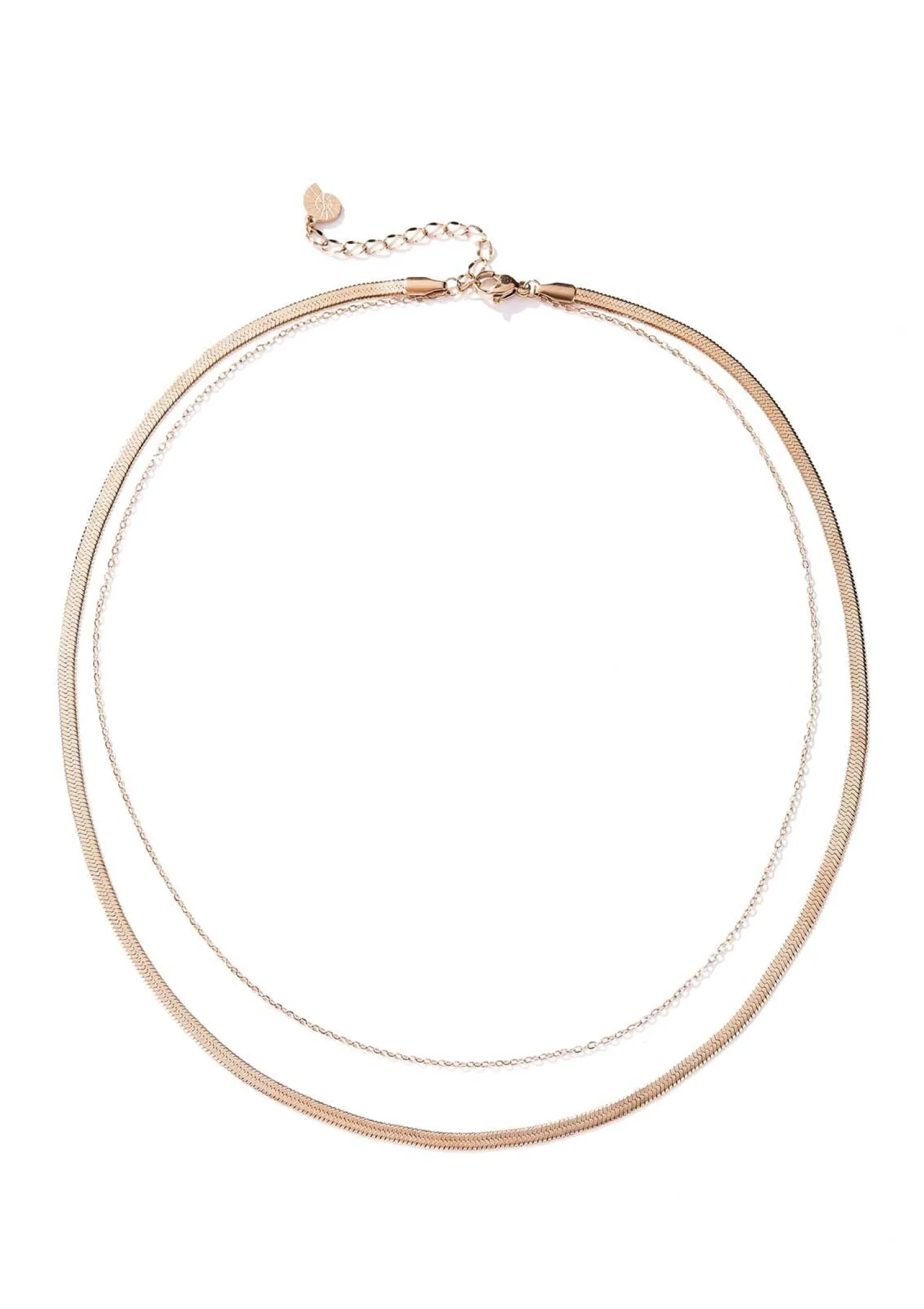 Filigrane Ketten | Hey Happiness Mix von Schlangenkette und Kabelkette in Rosegold Rose Gold