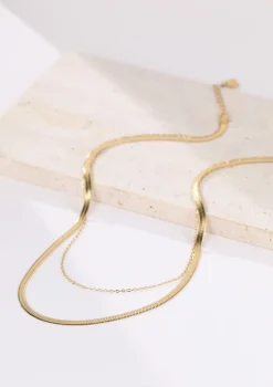 Filigrane Ketten | Hey Happiness Mix von Schlangenkette und Kabelkette in Gold