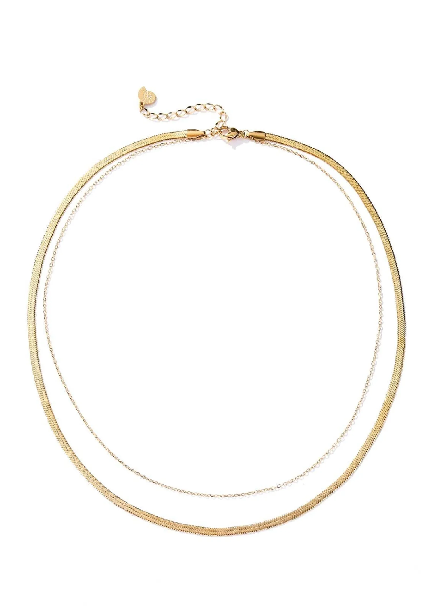 Filigrane Ketten | Hey Happiness Mix von Schlangenkette und Kabelkette in Gold
