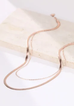 Filigrane Ketten | Hey Happiness Mix von Schlangenkette und Kabelkette in Rosegold Rose Gold