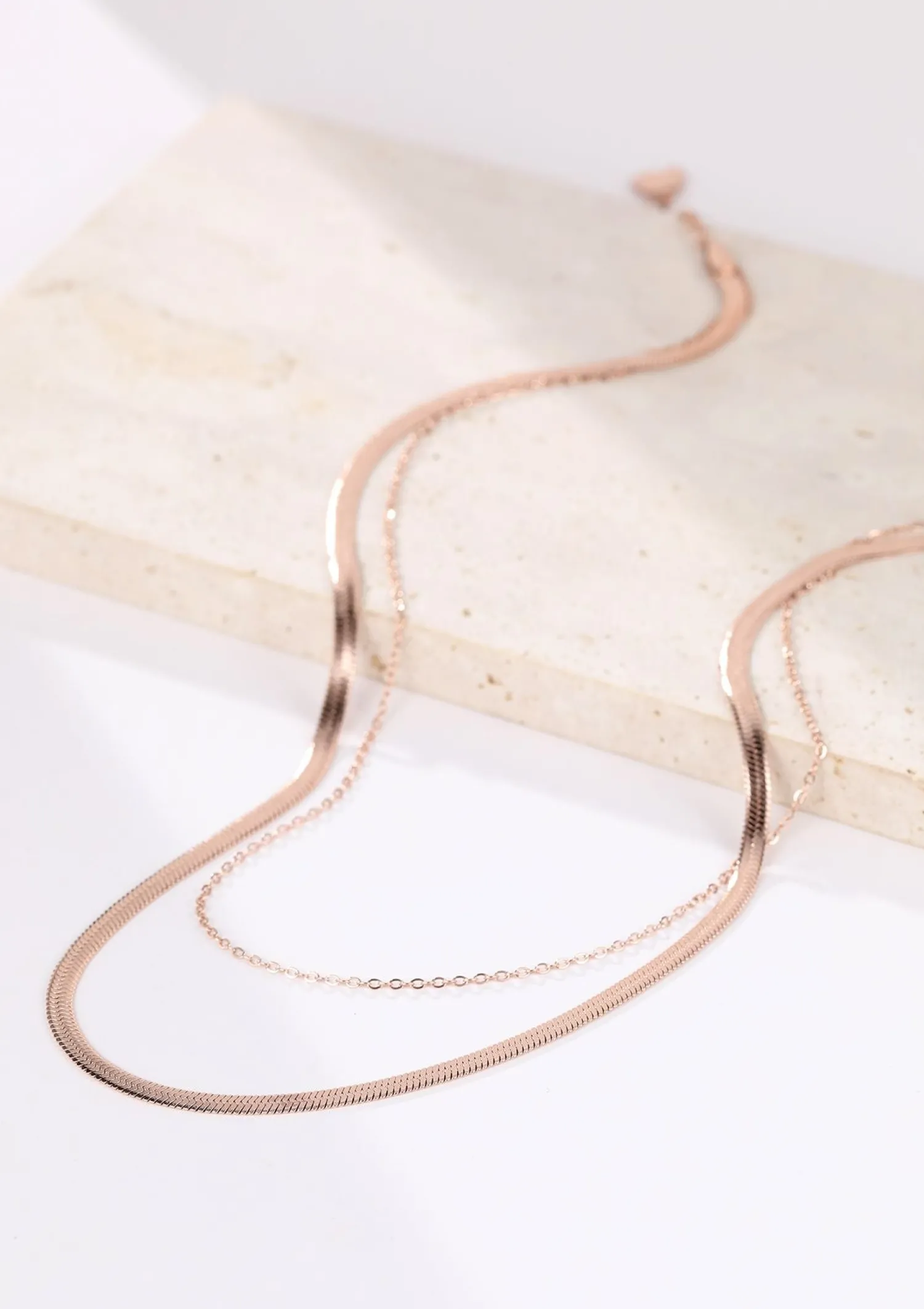 Filigrane Ketten | Hey Happiness Mix von Schlangenkette und Kabelkette in Rosegold Rose Gold