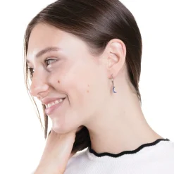 Creolen | Hey Happiness Mond Creolen in Silberfarbe Silver