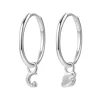 Creolen | Hey Happiness Mond und Planet Charm Creolen aus Sterlingsilber Silver