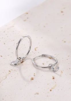 Creolen | Hey Happiness Mond und Planet Charm Creolen aus Sterlingsilber Silver