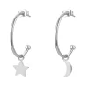 Creolen | Hey Happiness Mond und Stern Creolen in Silber Silver