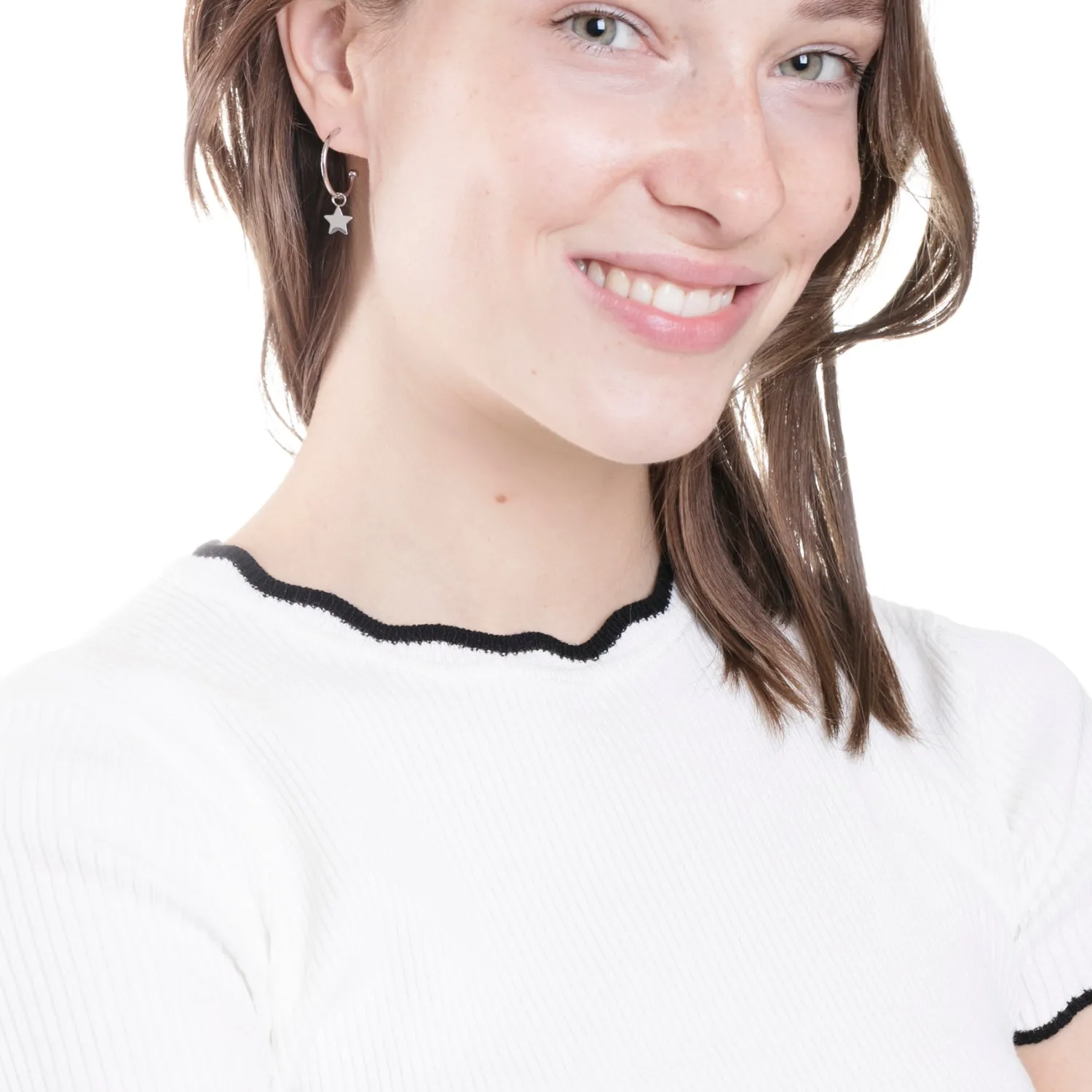 Creolen | Hey Happiness Mond und Stern Creolen in Silber Silver