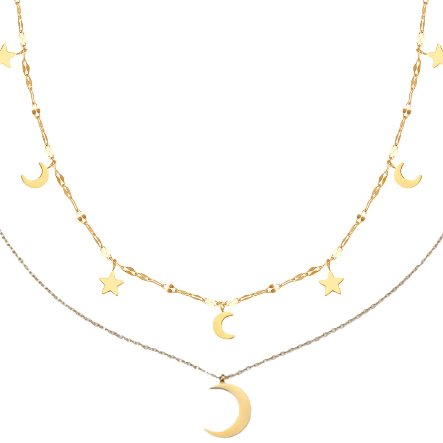Necklace Sets | Hey Happiness Mond und Stern Schmuck Ketten-Set Wasserfest